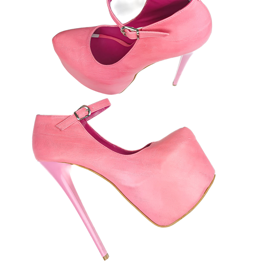 Baby Pink Matte Mary Jane High Heels
