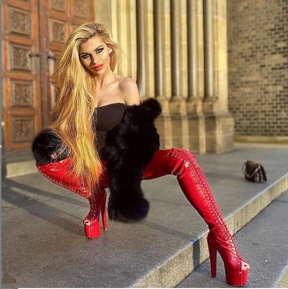 thigh high lace up red gladiator boots tajna club