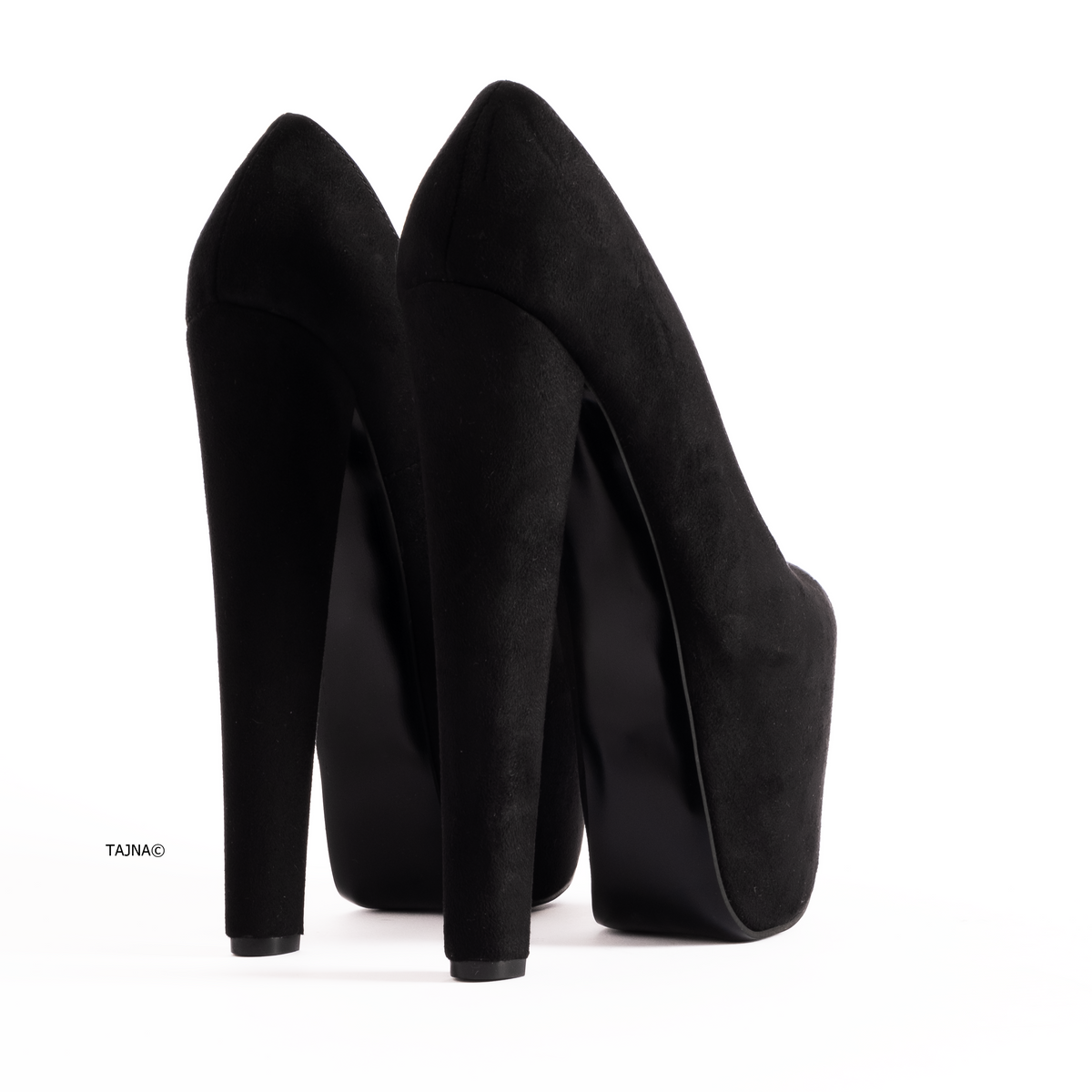 Black suede platform clearance pumps