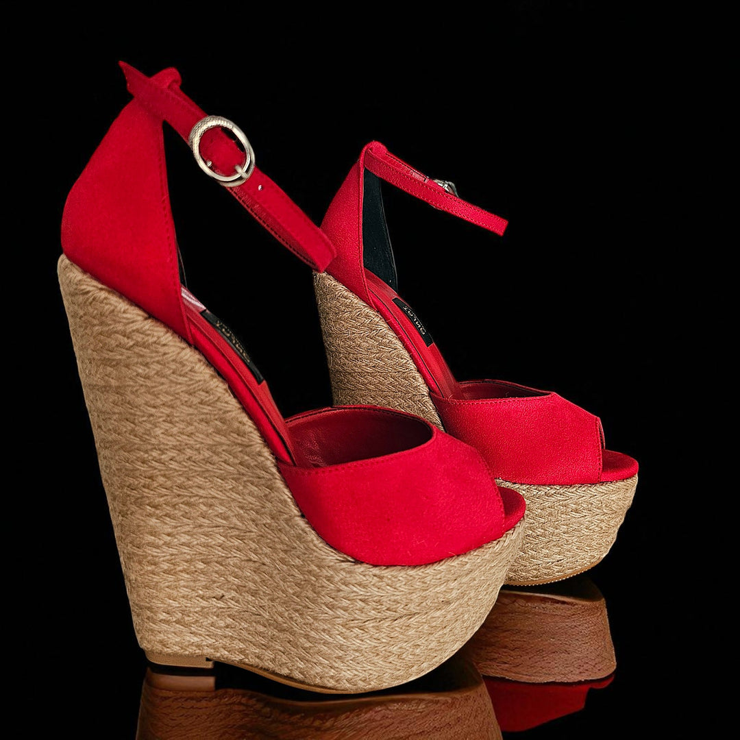Vivid Vixen - Red Suede Espadril