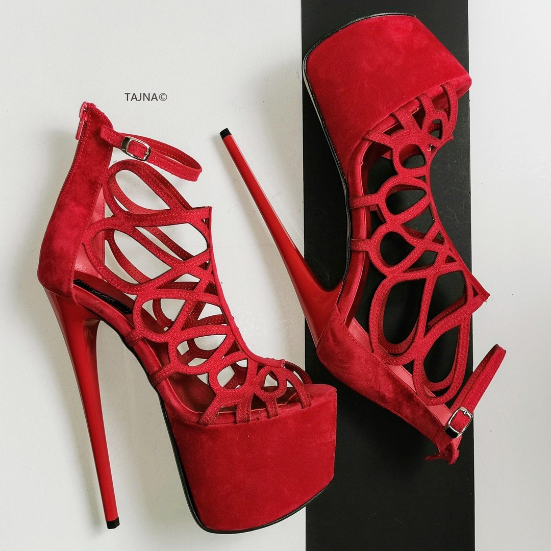 Red caged heels deals
