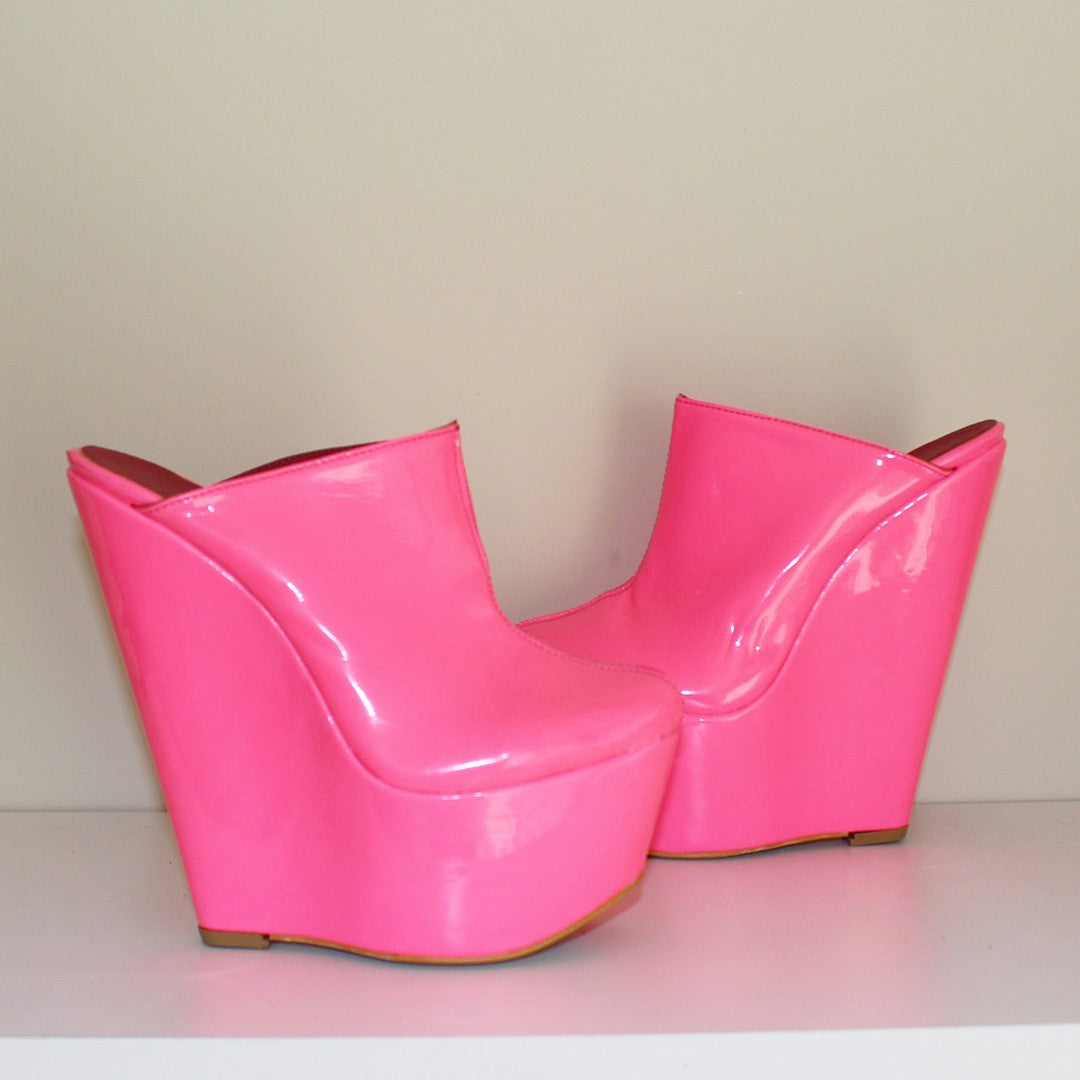 即配送　新品　Square-Toe Mules ピンク Square-Toe-