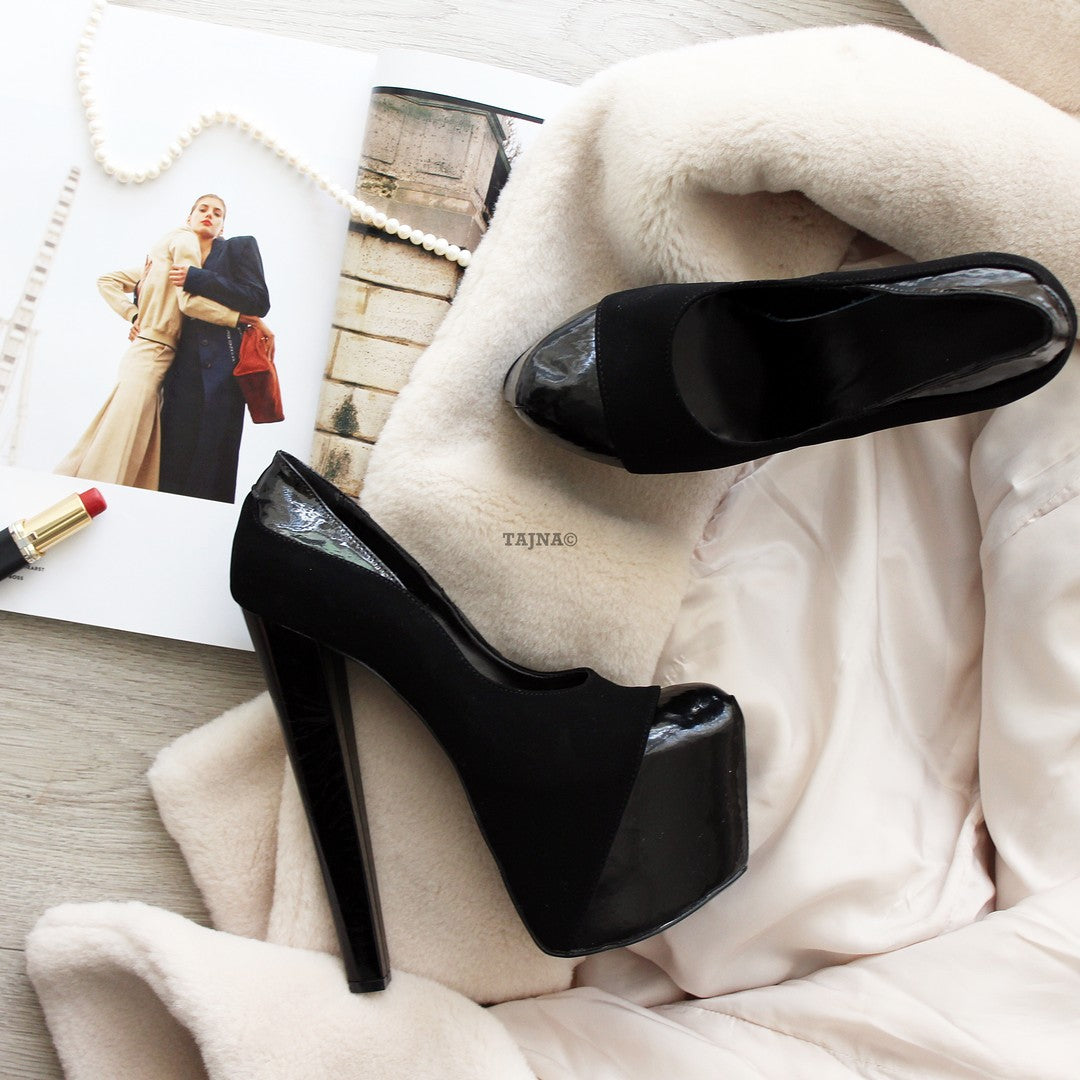 Black Suede Chapeau Platform Heels 19 cm | Tajna Shoes Eu35 /UK2.5/ USw4 / Other (Please state below) / 15 cm Black Suede Chapeau Platform Heels 19 cm | Tajna Shoes Eu35 /UK2.5/ USw4 / Other (Please state below) / 15 cm