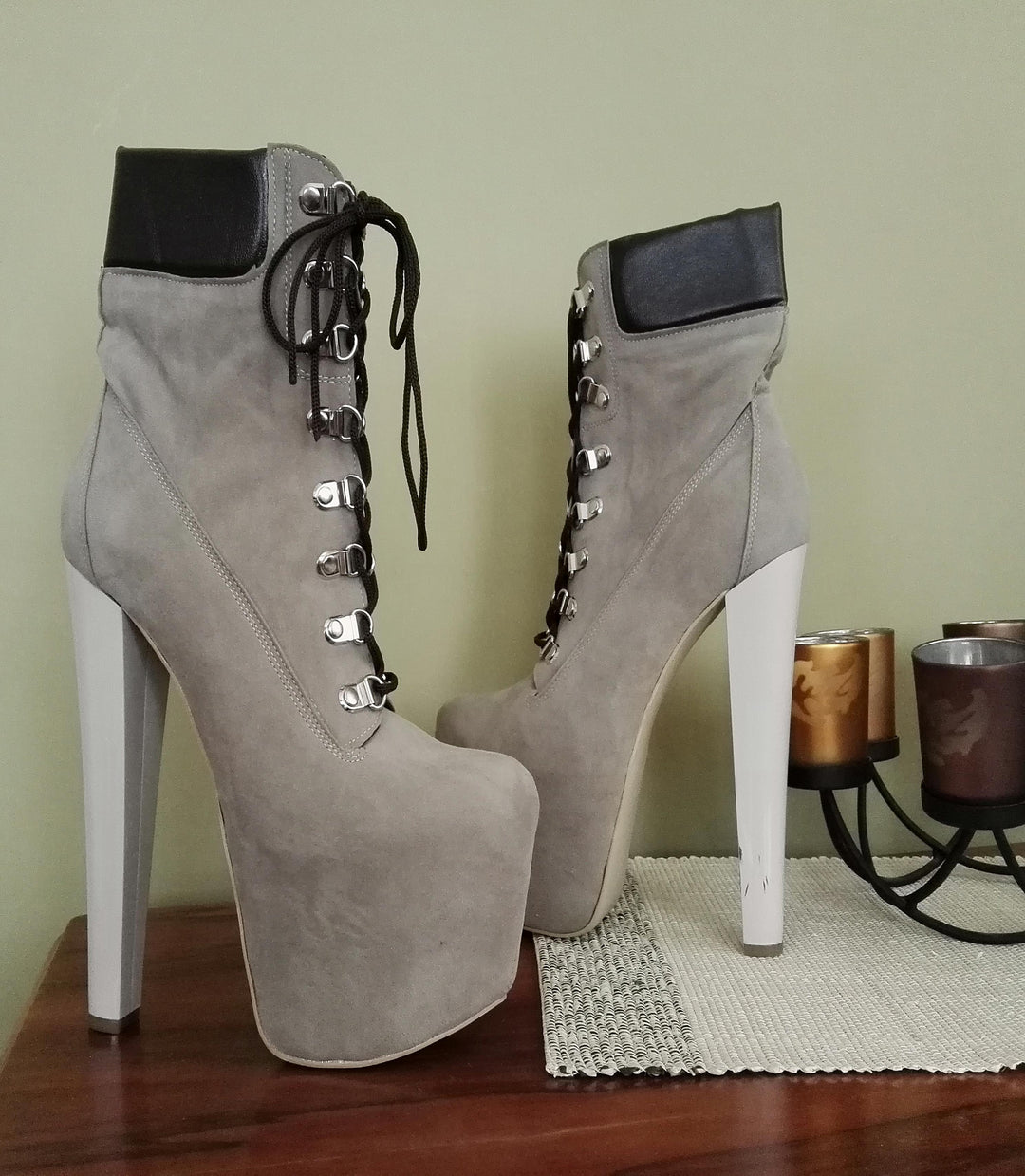 Lace Up Timber Booties - Tajna Club