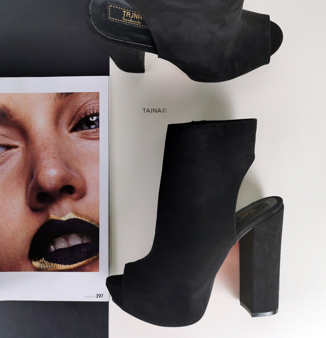Slingback Ankle Chunky Heels - Tajna Club