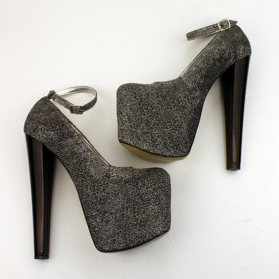 Dark silver shoes heels hotsell