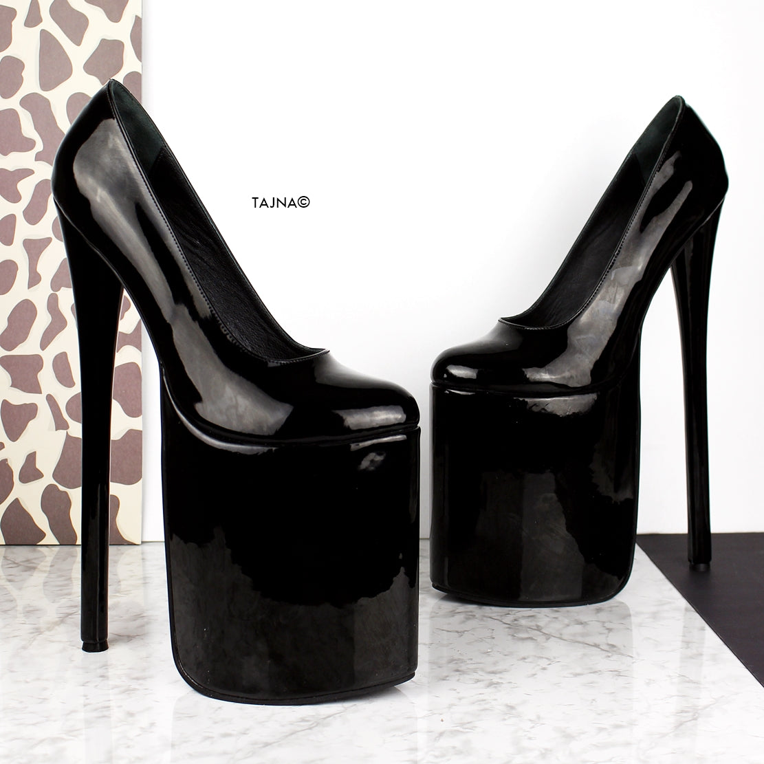 Black platform discount heels size 11