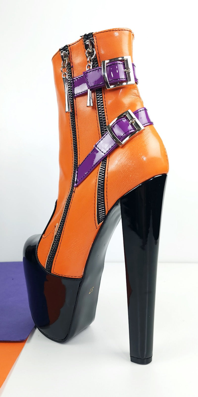 Tri-Color Rocker Boots Platform Booties