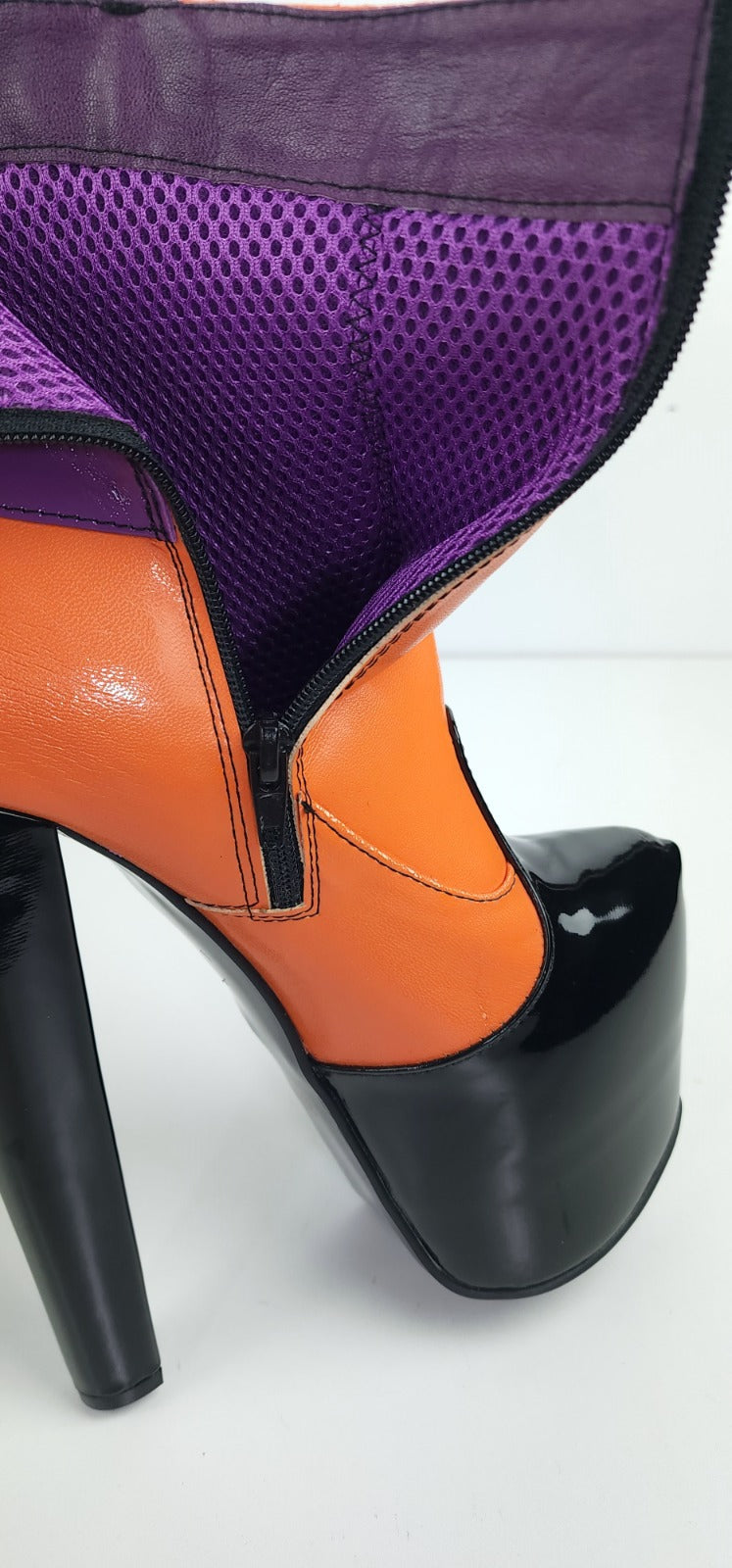 Tri-Color Rocker Boots Platform Booties