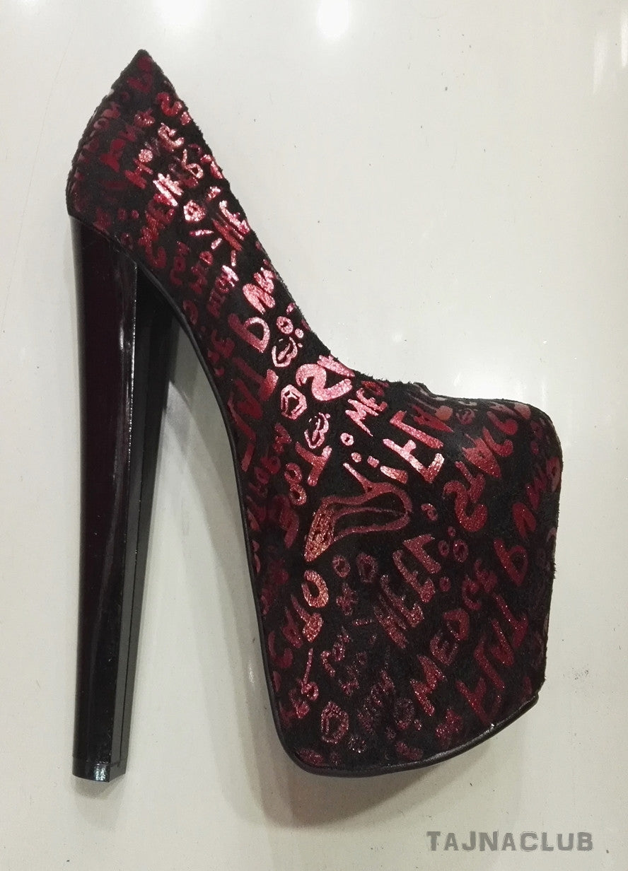 Pattern Super Platform High Heels - Tajna Club