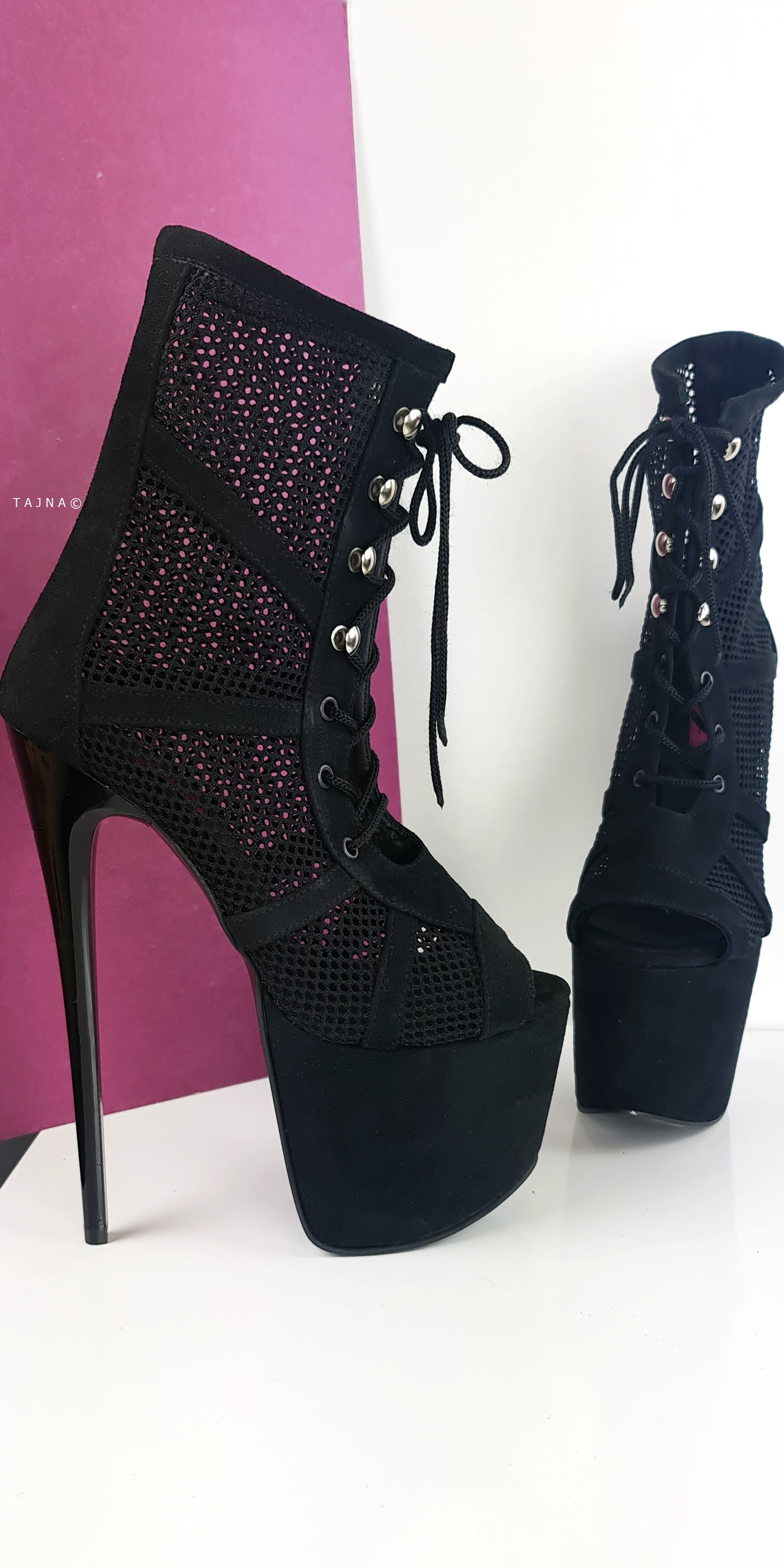 black-suede-mesh-high-heel-lace-up-fishnet-ankle-platform-boots-tajna-club