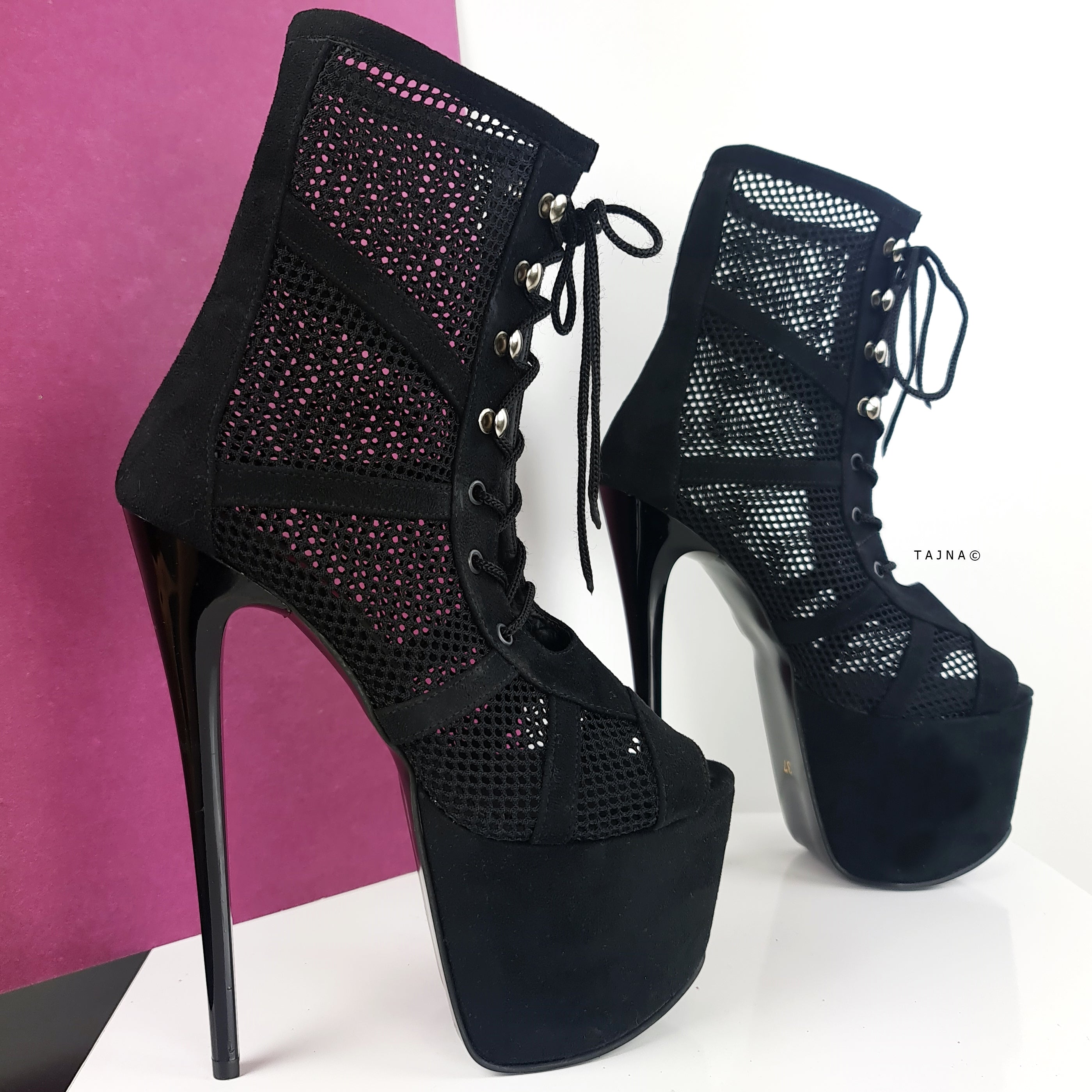 black-suede-mesh-high-heel-lace-up-fishnet-ankle-platform-boots-tajna-club