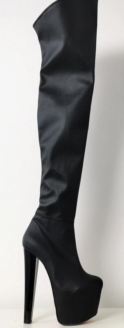 Black Over The Knee Boots - Tajna Club
