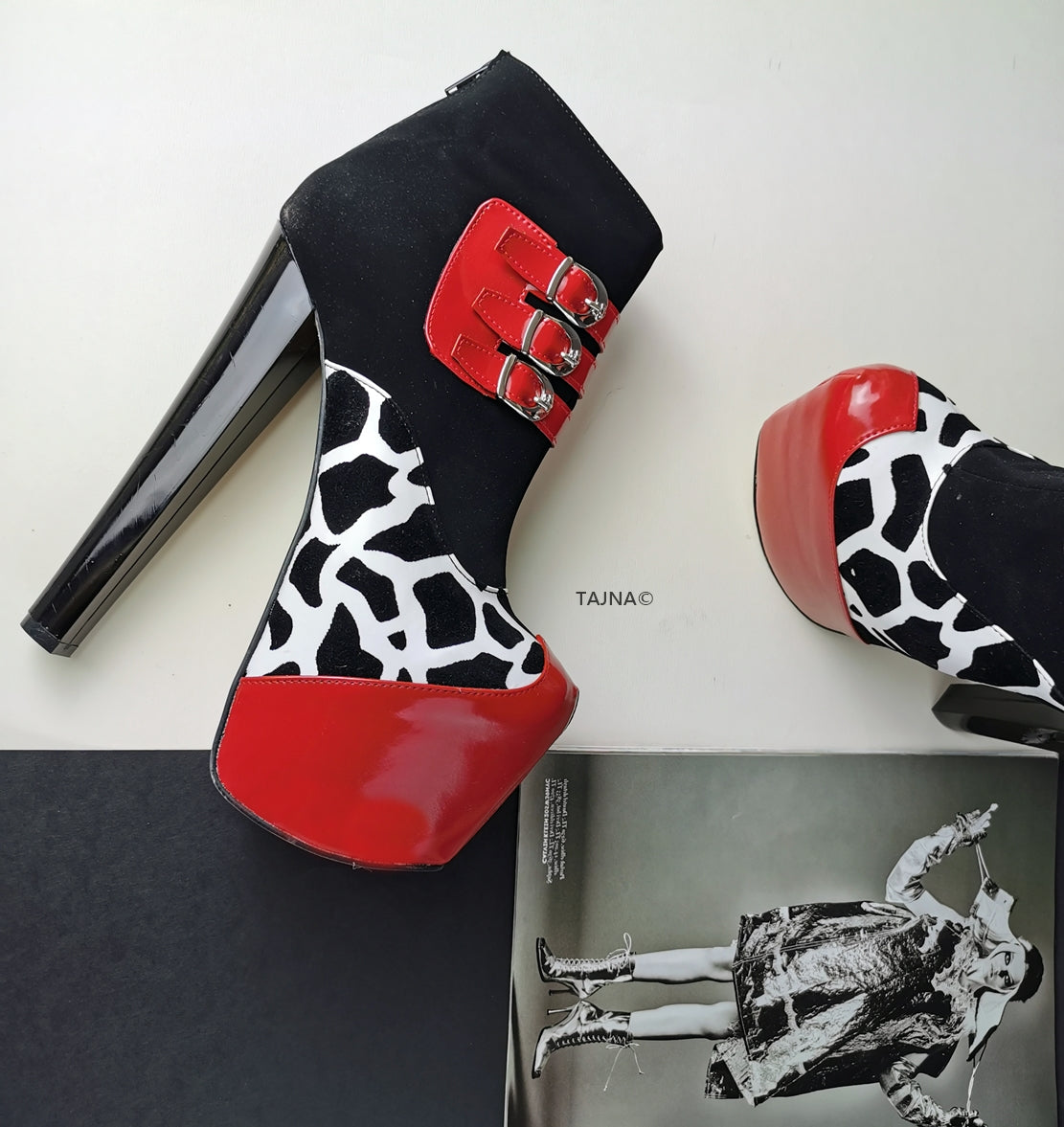 Red leopard booties outlet