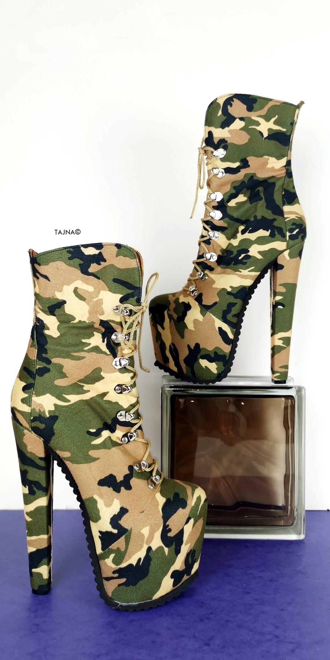 Camouflage Lace up Military Styler Boots - Tajna Club