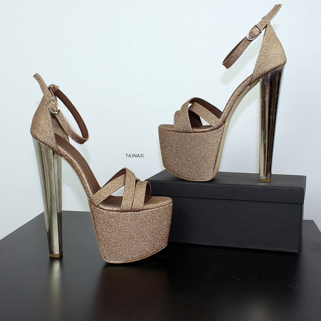 Copper shoes high heels hot sale