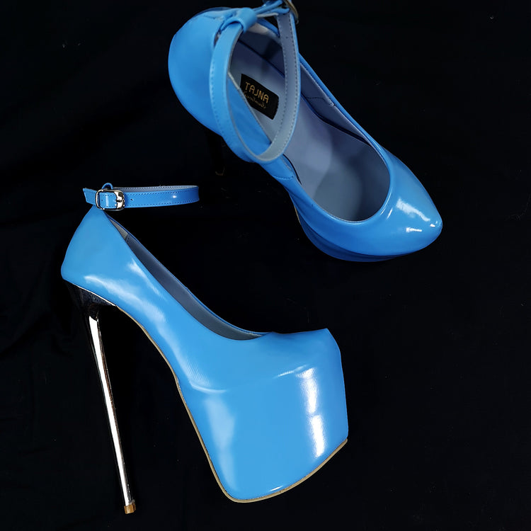 Ankle Strap Baby Blue High Heel Pumps Tajna Club