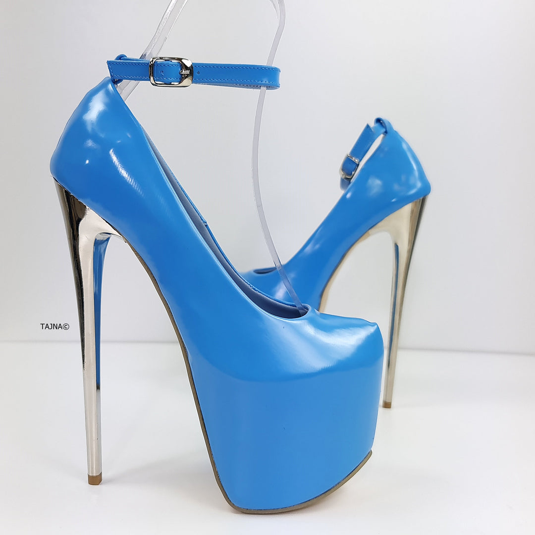 Ankle Strap Baby Blue High Heel Pumps Tajna Club
