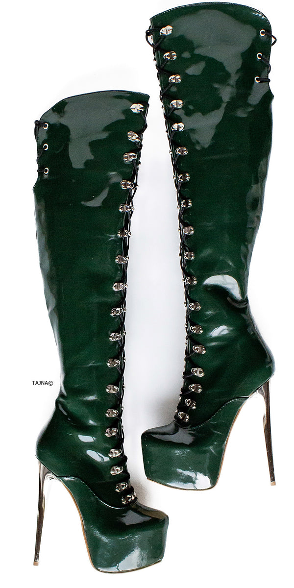 Emerald green clearance thigh high boots