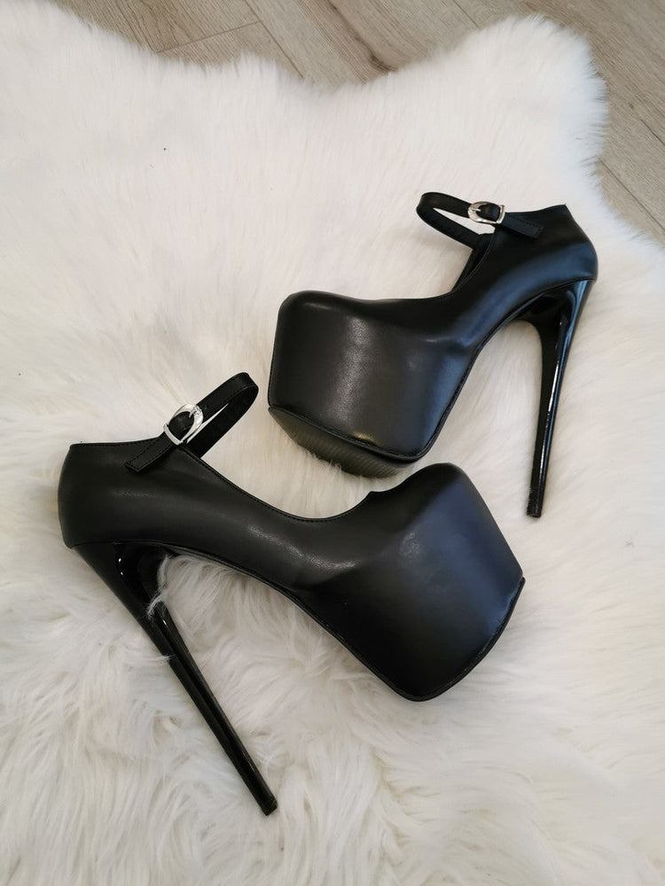 Modern Mary Jane Black Matte Platform - Tajna Club