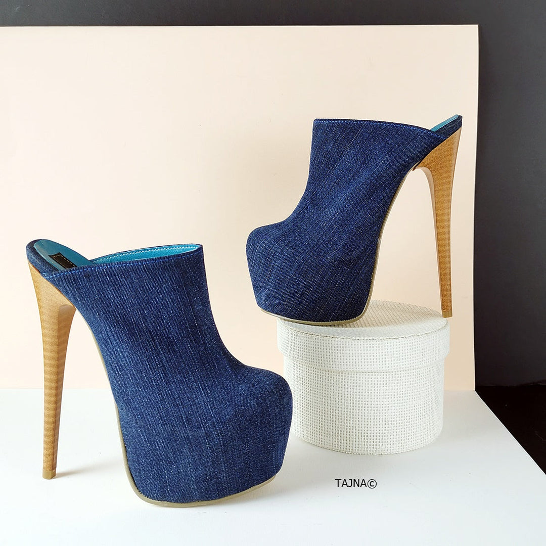 Sabo Jean Strap Platform Mules - Tajna Club