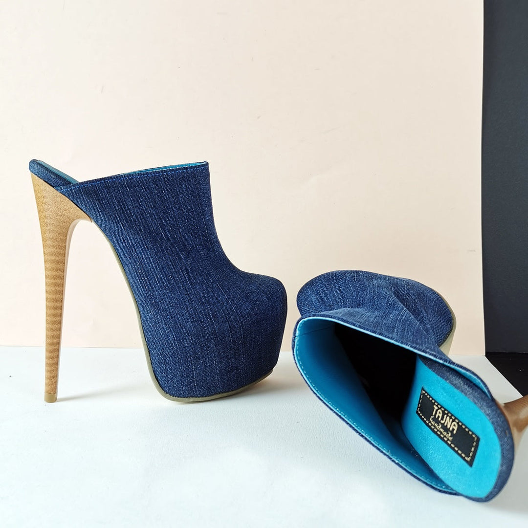 Sabo Jean Strap Platform Mules - Tajna Club