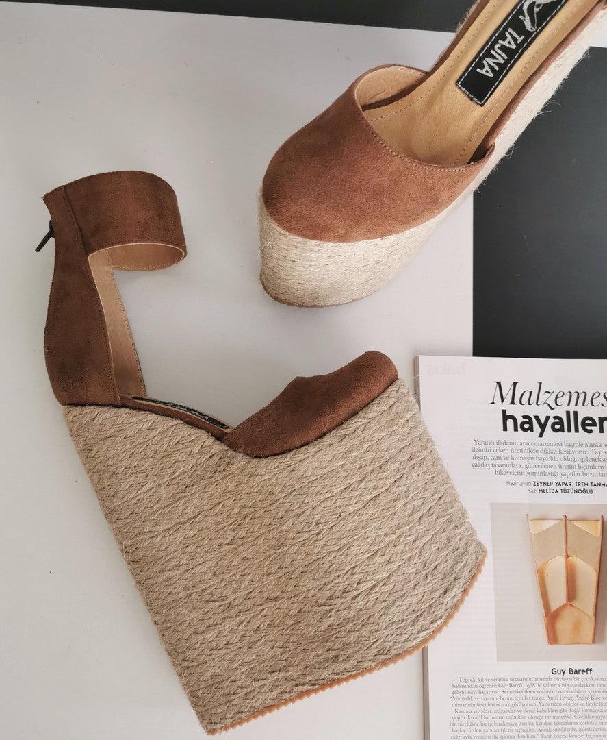 Espadril Extreme Heel Strap Wedge Shoes - Tajna Club
