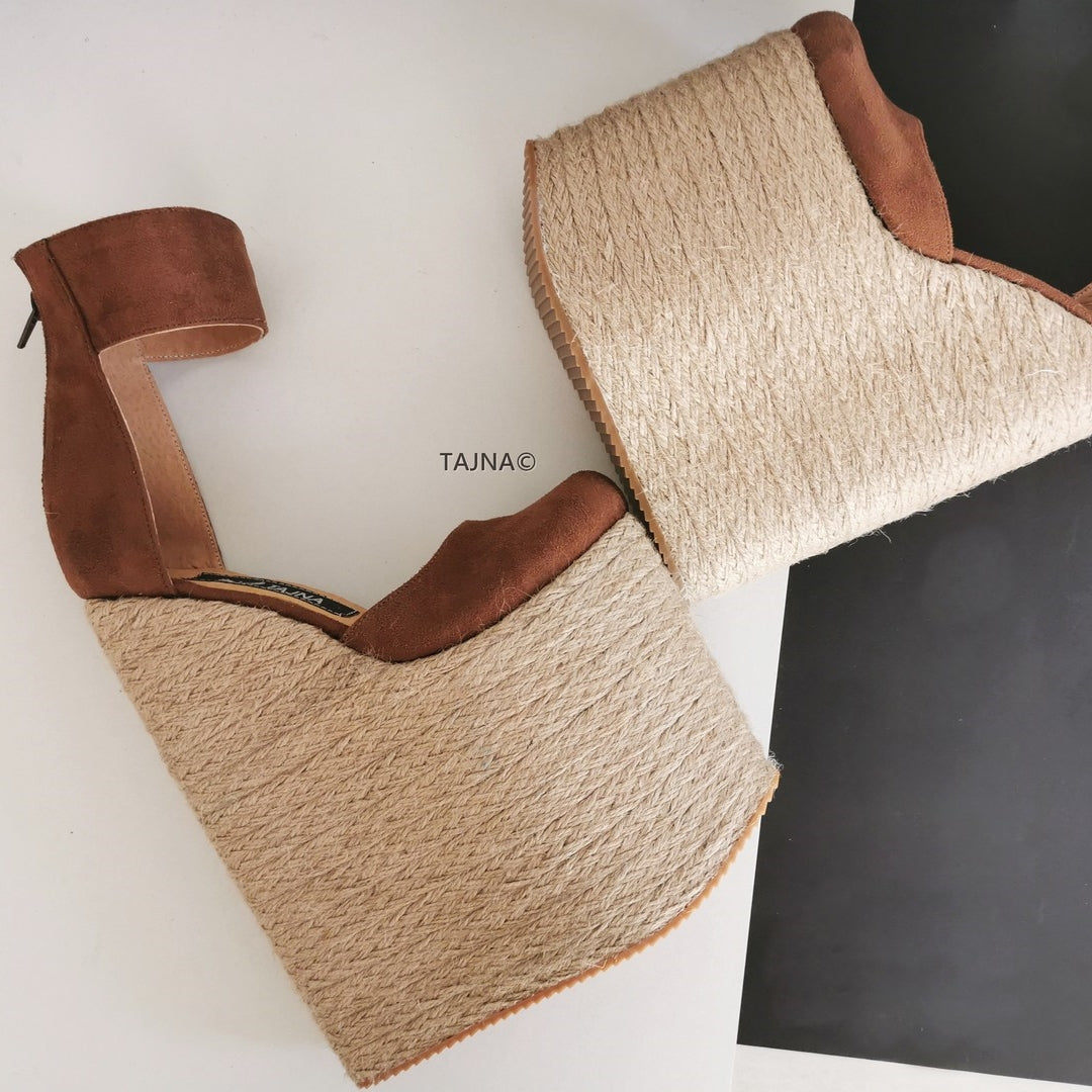 Espadril Extreme Heel Strap Wedge Shoes - Tajna Club