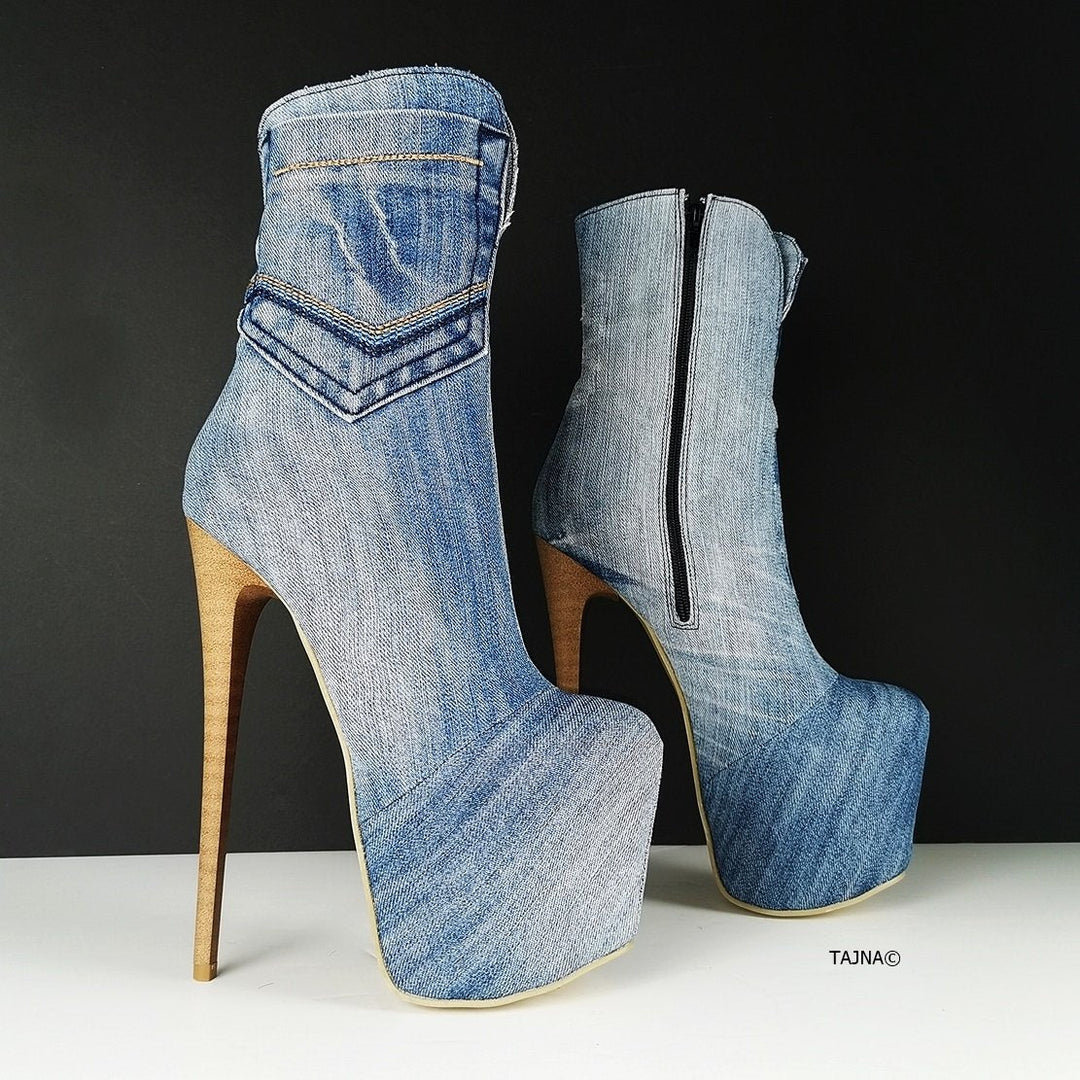 Ice Jean High Heel Boots - Tajna Club