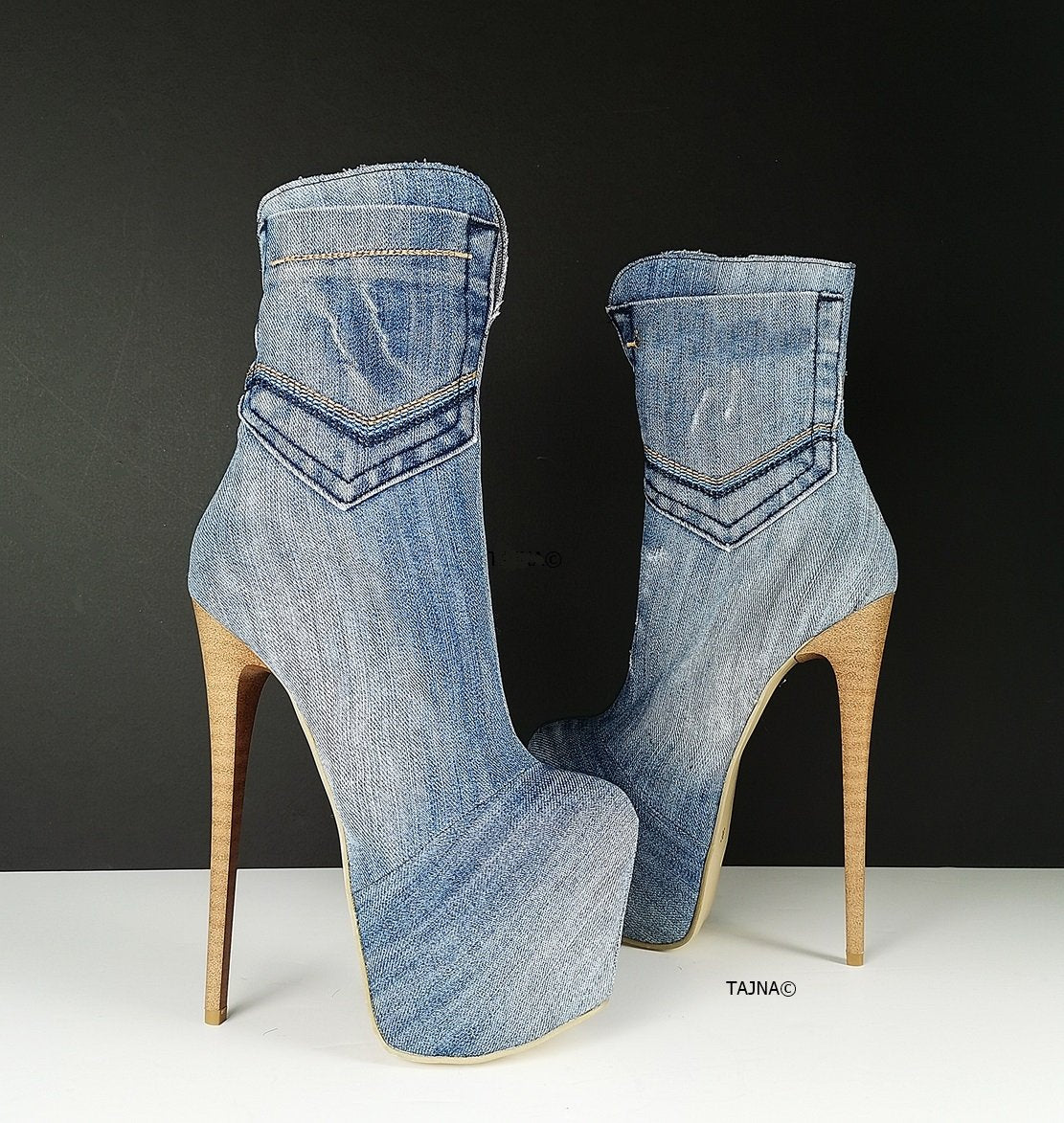 Ice Jean High Heel Boots - Tajna Club