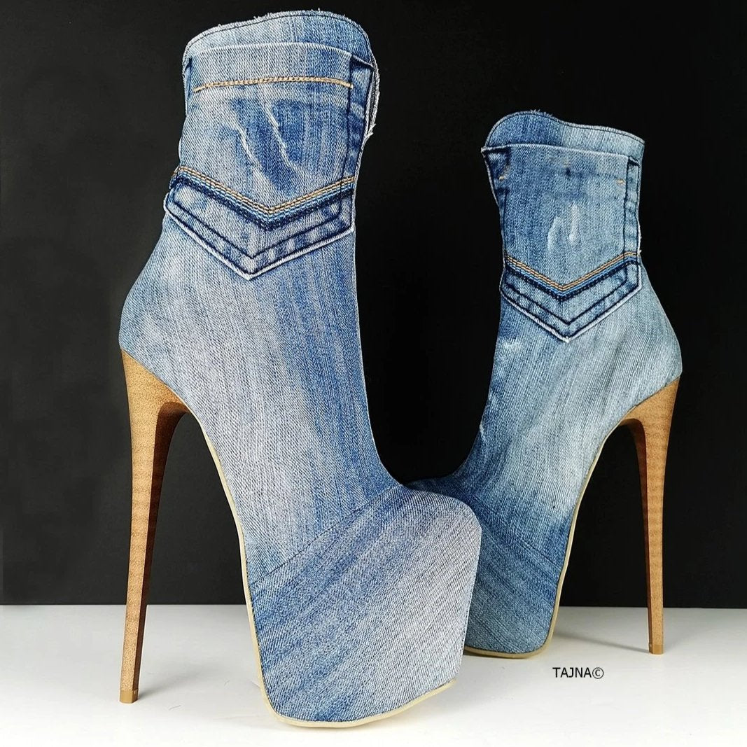 Ice Jean High Heel Boots - Tajna Club