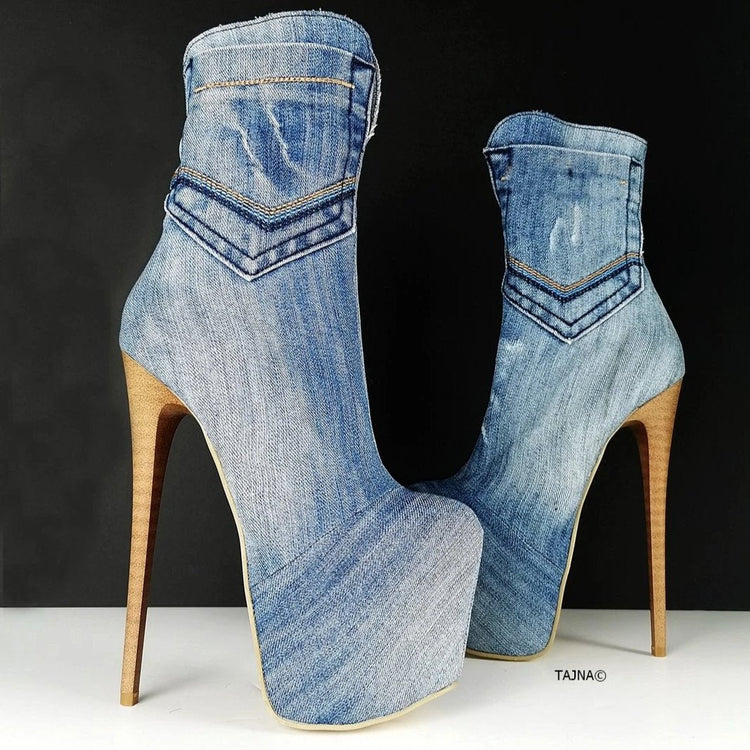Ice Jean High Heel Boots - Tajna Club