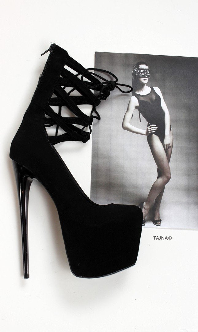 Designer platform pumps top