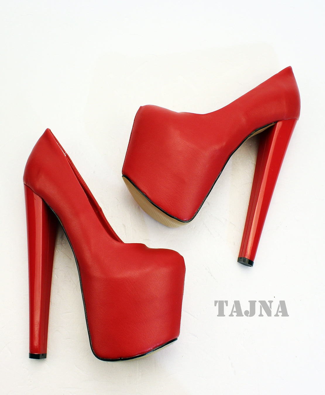 19 cm Red High Heel Platform Shoes - Tajna Club