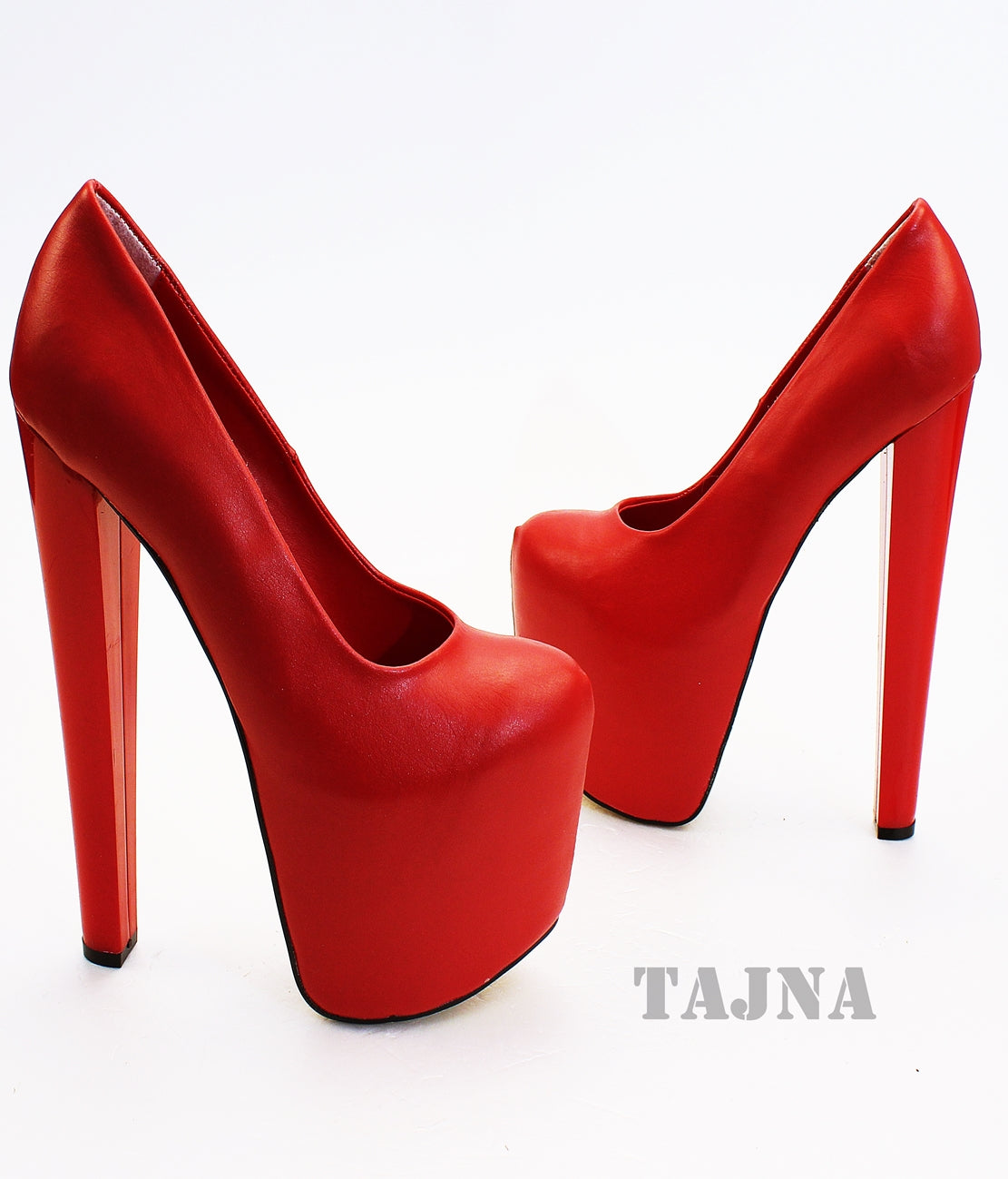 19 cm Red High Heel Platform Shoes - Tajna Club