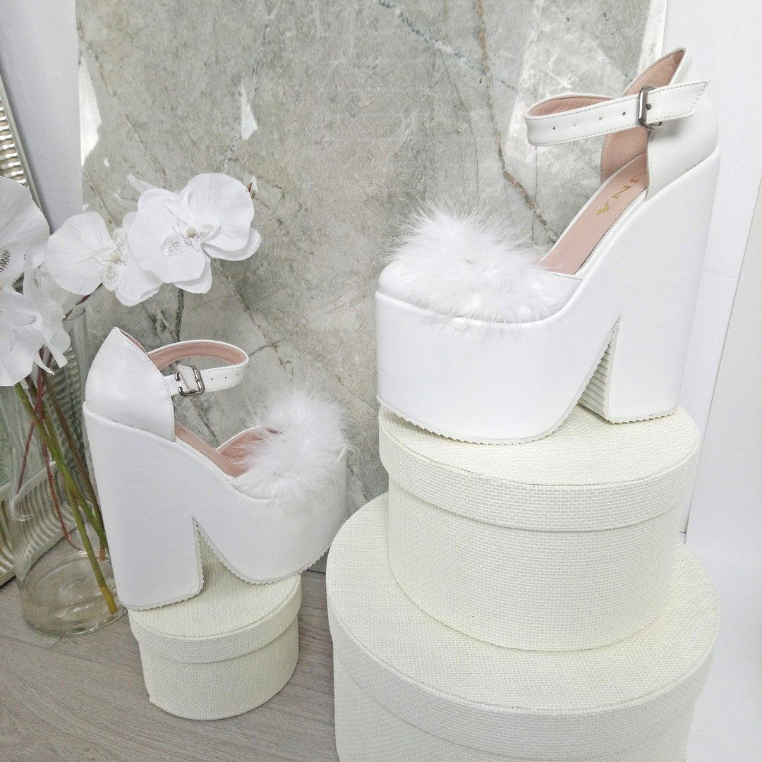 Closed Toe Fury High Heel Bridal Wedges