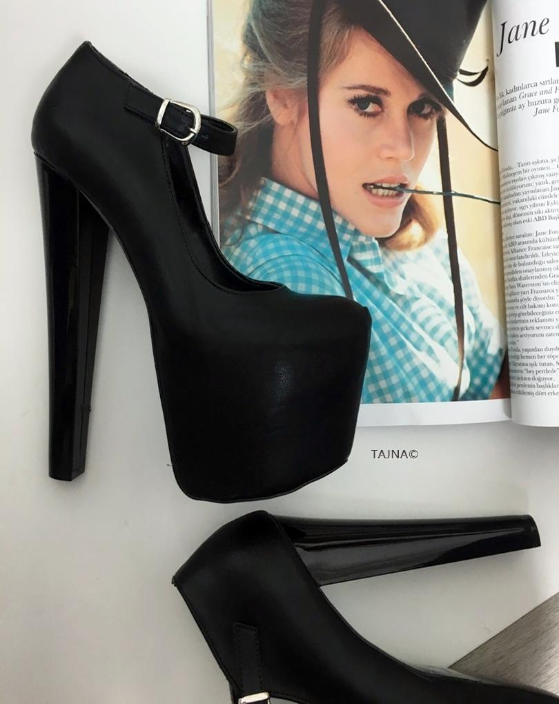 Modern Mary Jane Black Heels - Tajna Club