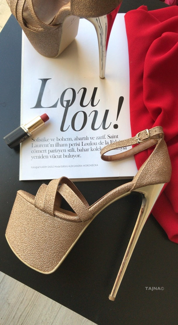 Copper Metallic Platform Heels Tajna Shoes Tajna Club