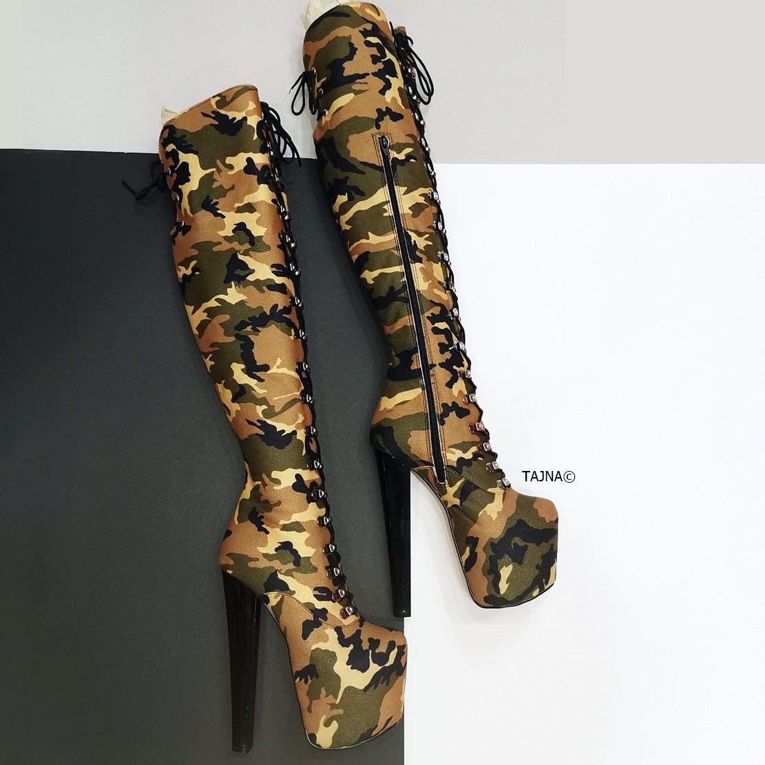 Camouflage stiletto boots shop