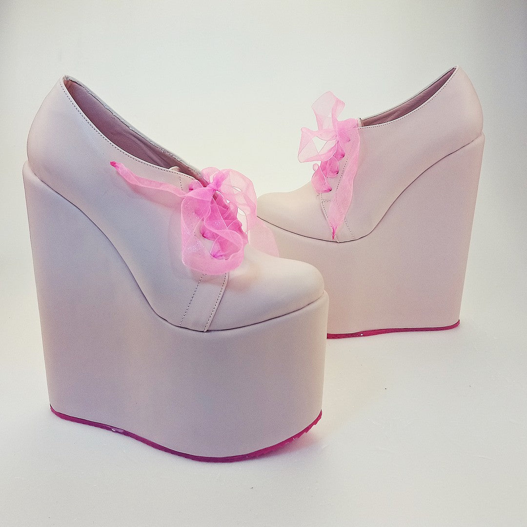 Bridal Shoes Wedge Heels Pink Bridal Shoes Blush Ankle Strap Heels