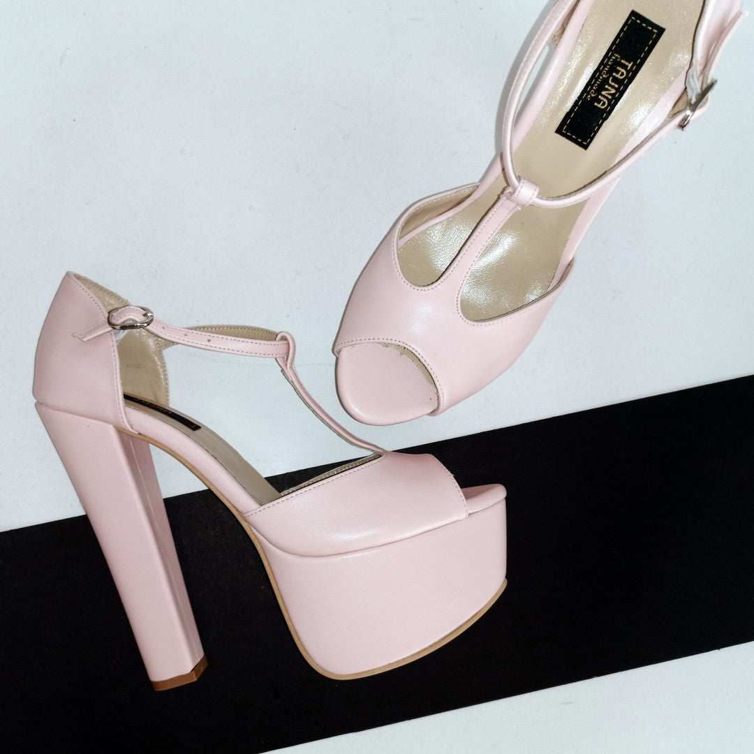 Light Pink Glitter Bridal High Heels | Tajna Club EU40 /UK6.5/ USW9 / Other (Please State Below) / 15 cm