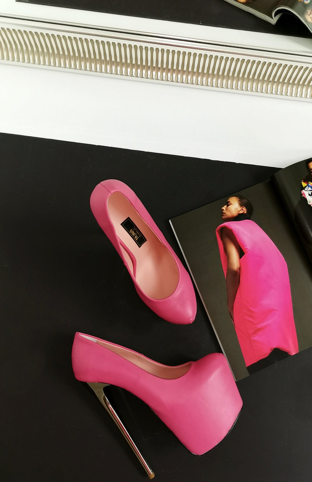 Pink Magenta Metallic Heel Pumps - Tajna Club