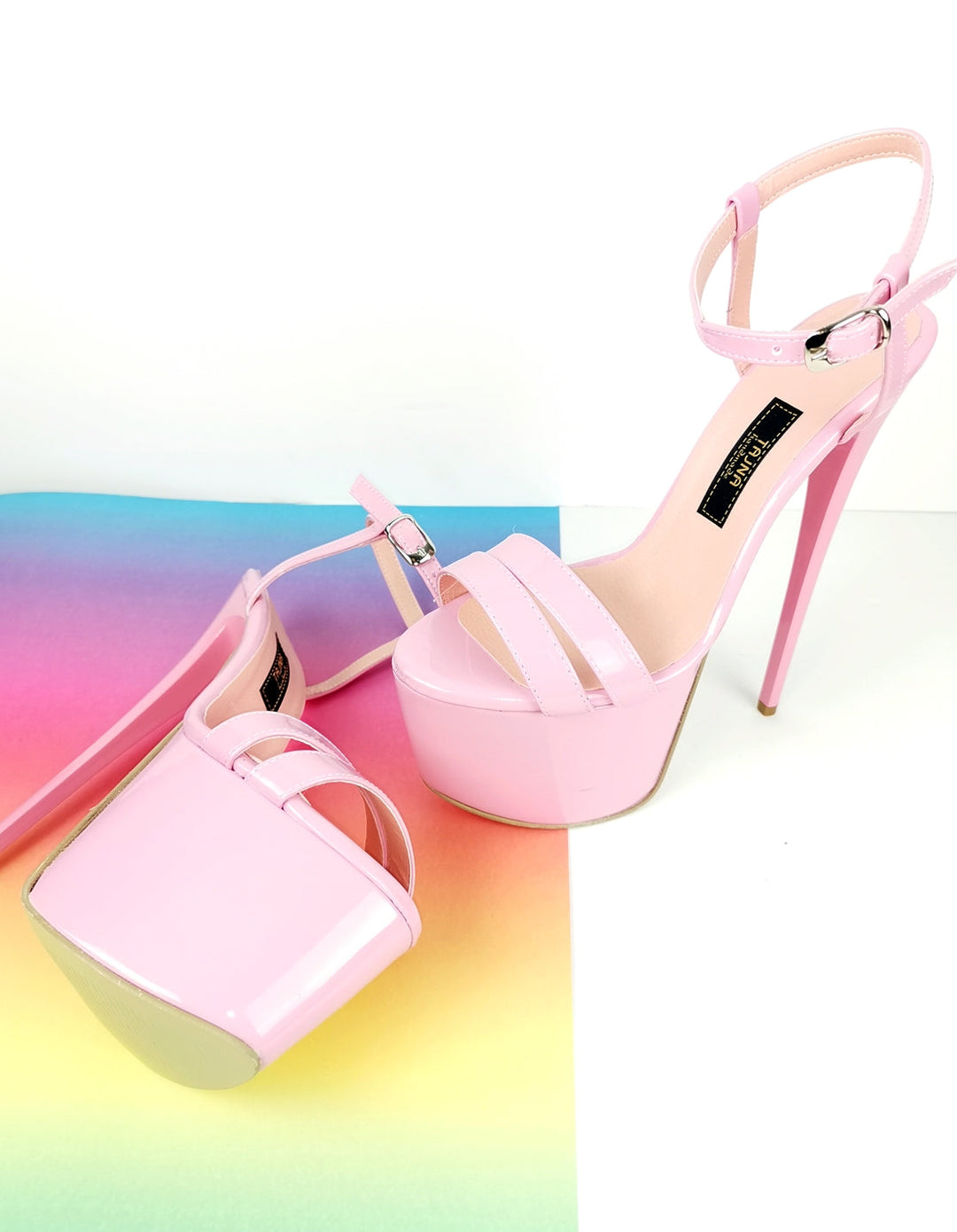 Light Pink Patent Sandal Heels - Tajna Club