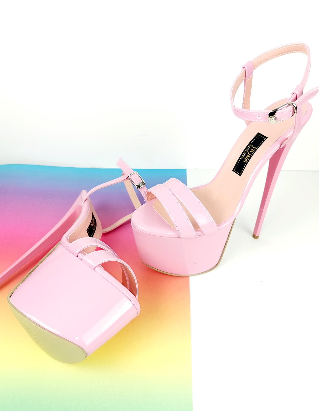 Light Pink Patent Sandal Heels - Tajna Club