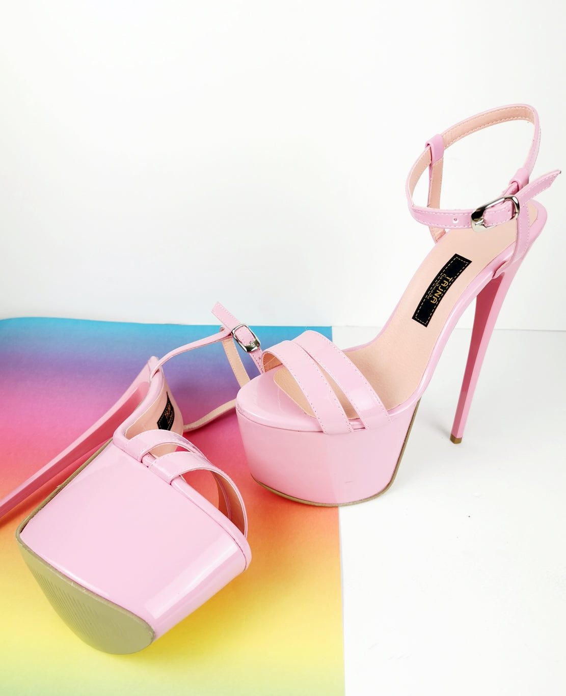 Light Pink Patent Sandal Heels - Tajna Club