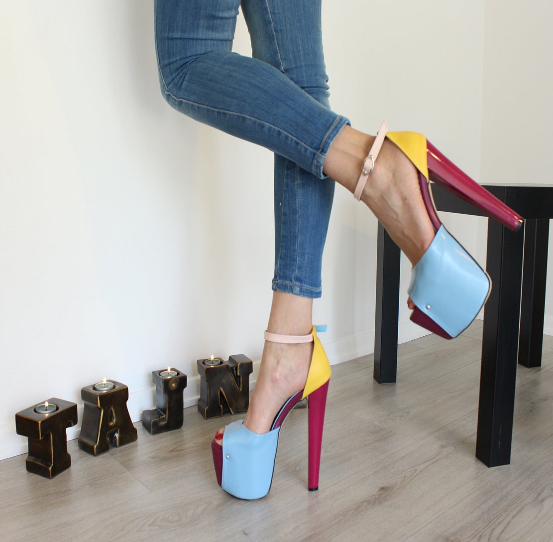 Color Block High Heel Platforms