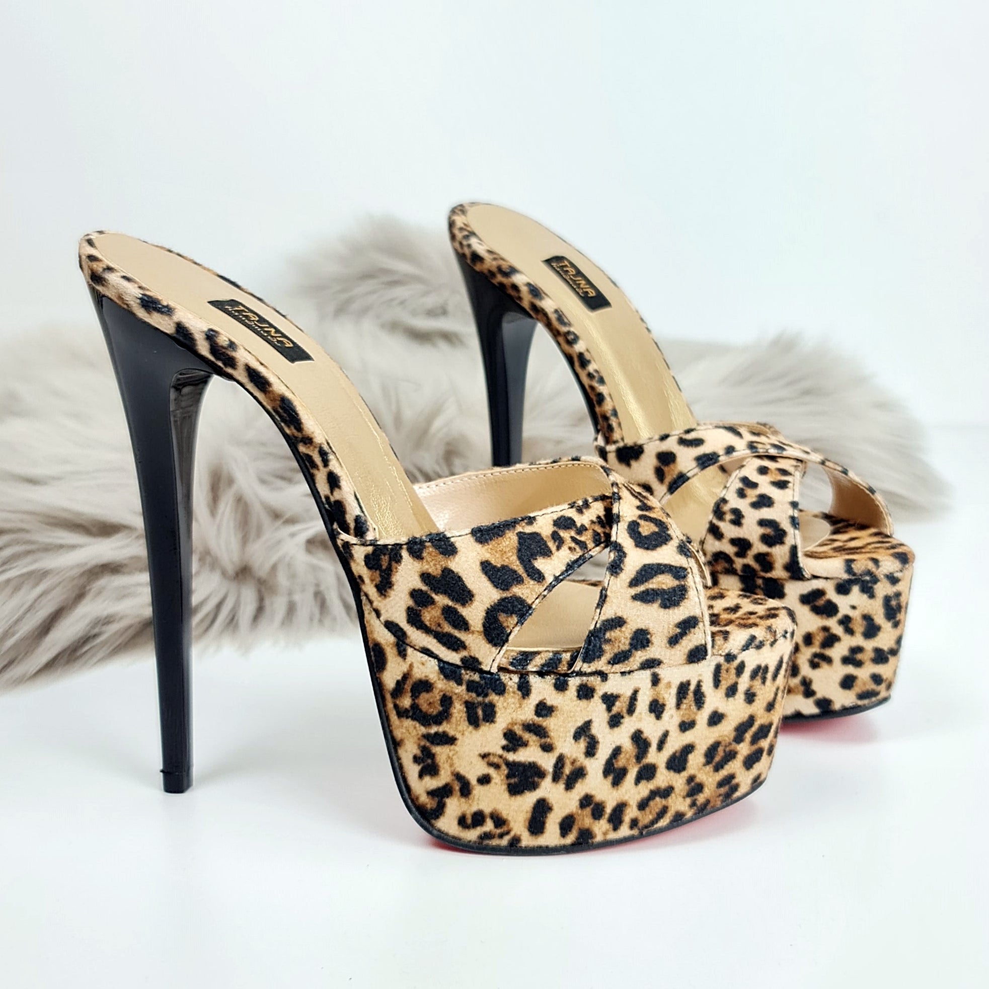 Leopard High Heel Mules