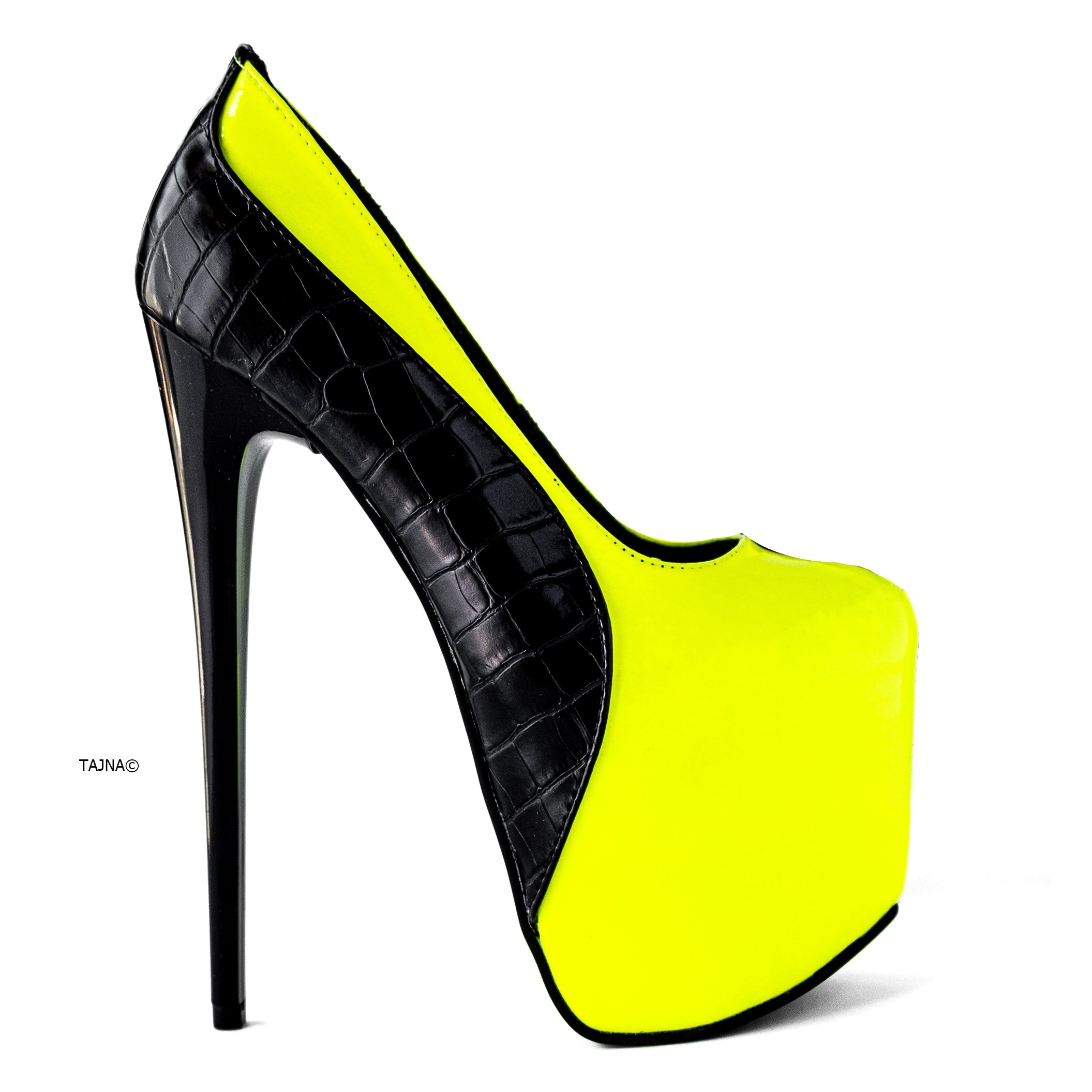 Black and yellow pumps hotsell