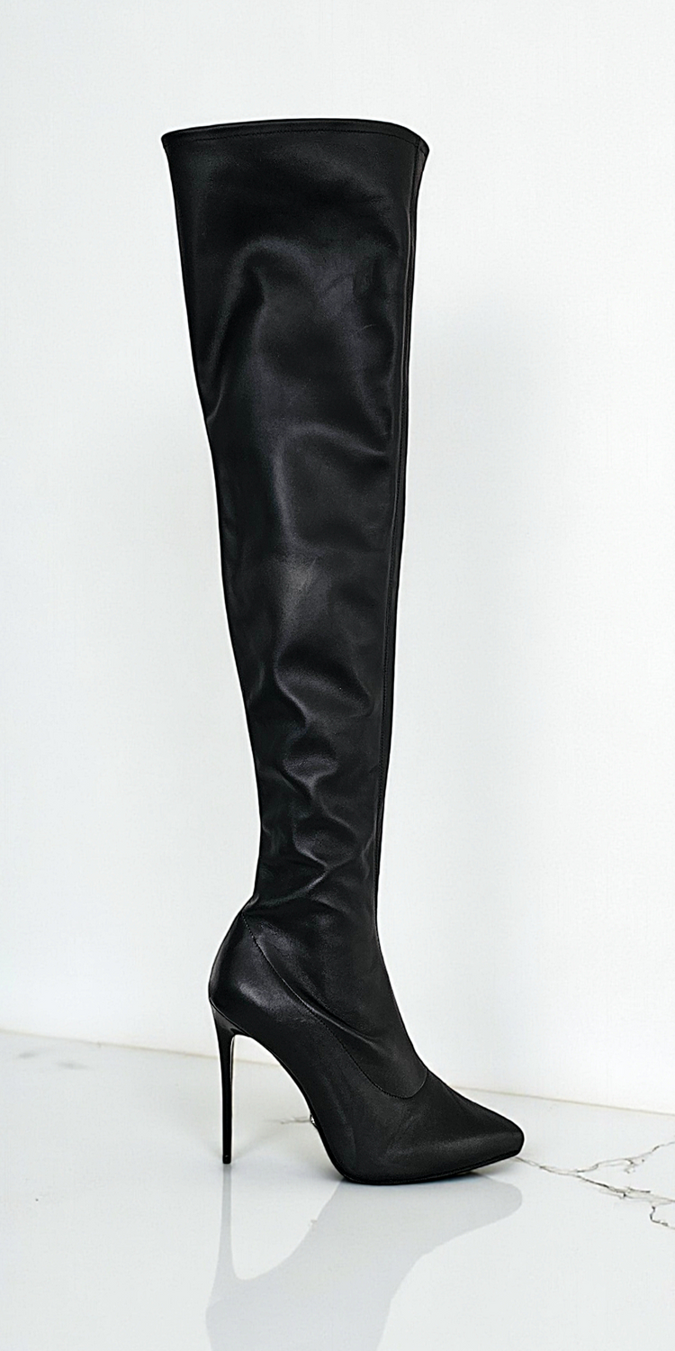 The Tajna Noir Thigh-High Boots - Breathtaking Seduction, Redefined