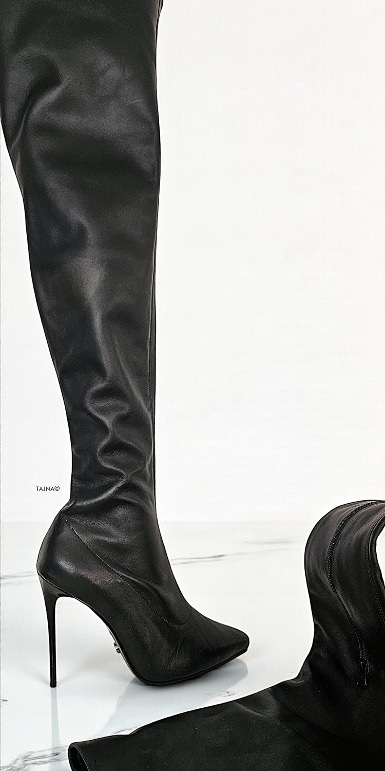 The Tajna Noir Thigh-High Boots - Breathtaking Seduction, Redefined